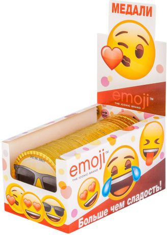 Сладкая Сказка Emoji шоколадные медали, 25 шт по 31 г