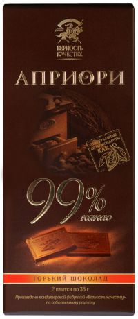 Априори горький шоколад 99%, 72 г