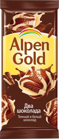 Alpen Gold шоколад из темного и белого шоколада, 90 г