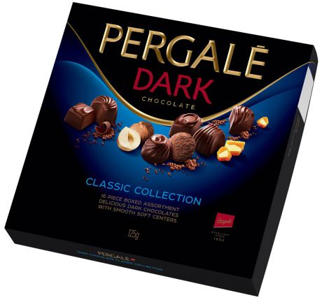 Pergale Набор конфет из темного шоколада ассорти, 125 г