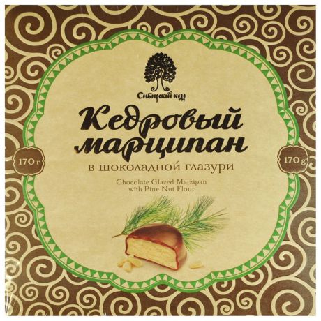 Сибирский Кедр конфеты марципан кедровый в шоколадной глазури, 170 г