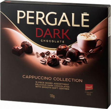 Pergale набор шоколадных конфет из темного шоколада со вкусом капучино, 130 г