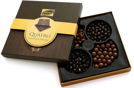 Bind Кватро набор шоколадного драже ассорти, 360 г
