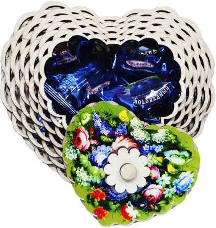 Чернослив шоколадный Кремлина "Сердце", в подарочной конфетнице, 400 г