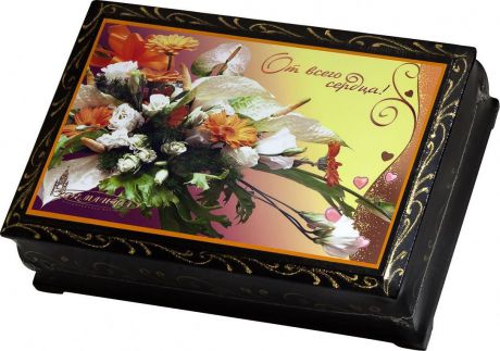 Кремлина "От всего сердца" шкатулка подарочная чернослив шоколадный с миндалем, 150 г