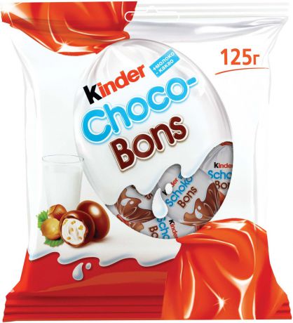 Kinder Choco Bons конфеты из молочного шоколада с молочно-ореховой начинкой, 125 г