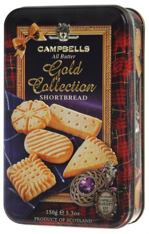 Campbells Gold Collection песочное печенье, 150 г (металлическая коробка)