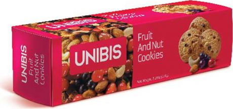 Unibis Fruit & Nut Cookies Печенье с фруктово-ореховой смесью, 150 г