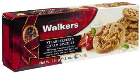Печенье клубника со сливками Walkers, 150 г
