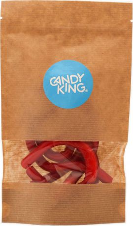 Candy King Клубничные кусочки кабеля конфета желейная со вкусом клубники, 100 г