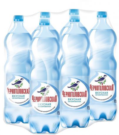 "Черноголовская" вкусная артезианская минеральная вода негазированная 6 шт по 1,5 л