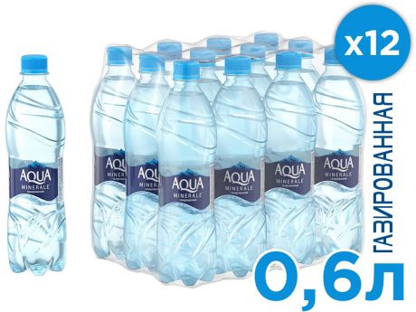 Aqua Minerale вода газированная питьевая, 12 ш т по 0,6 л