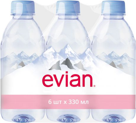 Evian вода минеральная природная столовая негазированная, 24 шт по 0,33 л