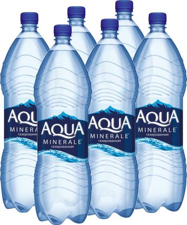 Aqua Minerale вода газированная питьевая, 6 штук по 2 л