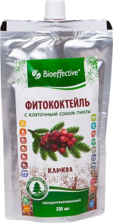 BioEffective фитококтейль с клеточным соком пихты Клюква, 220 мл