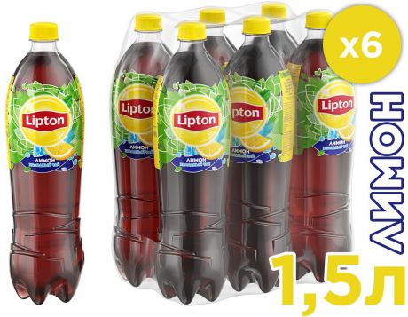 Lipton Ice Tea Лимон холодный чай, 6 штук по 1,5 л