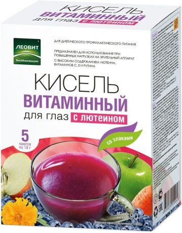 БиоИнновации Кисель витаминный для глаз с лютеином, 5 пакетов по 18 г