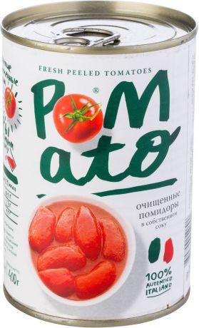 Pomato помидоры очищенные в собственном соку, 400 г