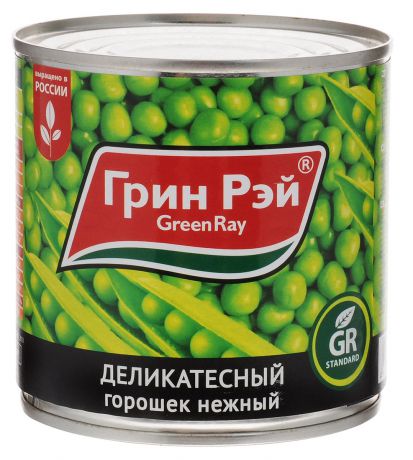 Green Ray Деликатесный горошек зеленый, 425 мл