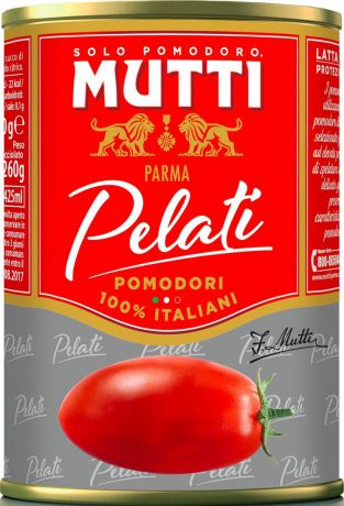 Mutti Томаты очищенные целые в томатном соке, 400 г