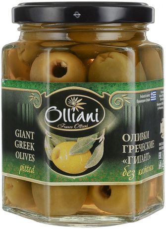 Olliani оливки гигант консервированные без косточки, 280 мл
