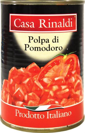 Casa Rinaldi Кусочки очищенных помидоров в томатном соке, 400 г