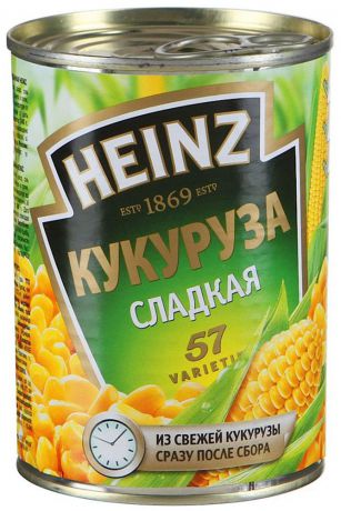 Heinz кукуруза, 340 г