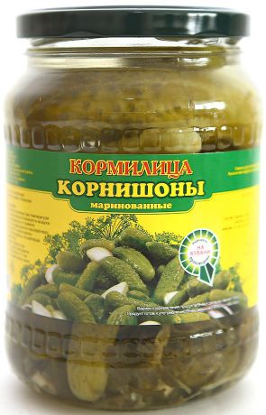 Кормилица Огурцы корнишоны маринованные 3-6 см, 720 мл