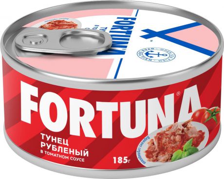 Fortuna тунец рубленый в томатном соусе, 185 г