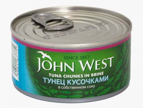 John West тунец кусочками в собственном соку, 185 г
