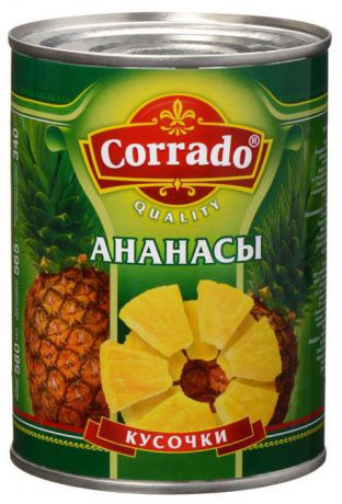 Corrado ананасы кусочки, 580 мл