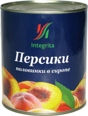 Integrita персики в сиропе половинками, 820 г