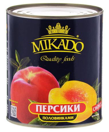 Mikado персики половинками в сиропе, 425 мл