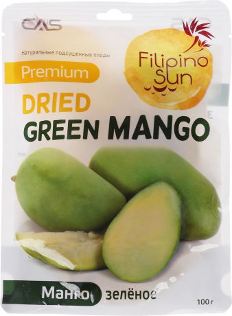 Filipino Sun Плоды зеленого манго сушеные, 100 г