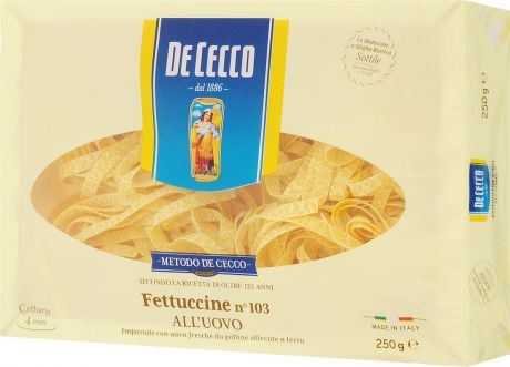 De Cecco паста феттучине с добавлением яйца №103, 250 г
