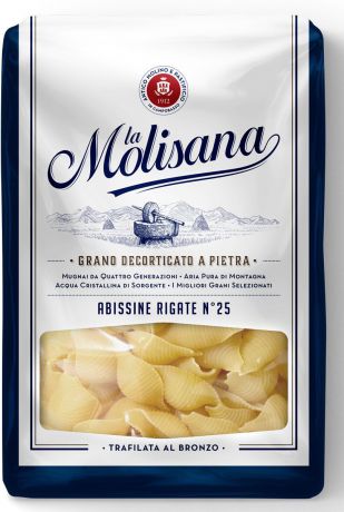 La Molisana Abissine Rigate ракушки рифленые макаронные изделия 500 г