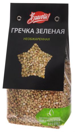 Bravolli Гречка зеленая необжаренная, 350 г