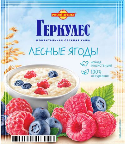 Русский продукт Геркулес овсяная каша с лесными ягодами, 30 шт по 35 г