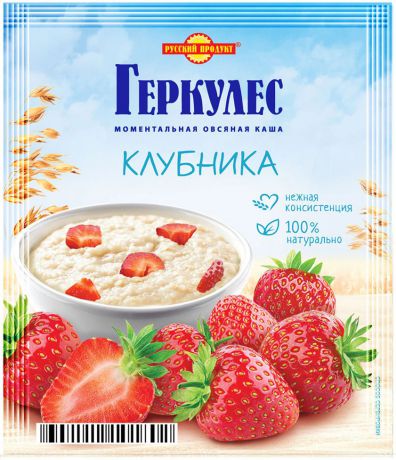Русский продукт Геркулес овсяная каша с клубникой, 30 шт по 35 г