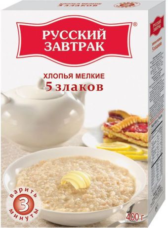 Русский Завтрак хлопья 5 злаков мелкие, 400 г