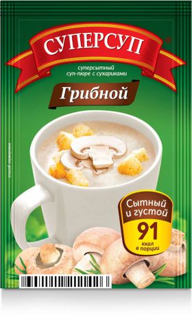 Русский продукт Суперсуп грибной суп-пюре с сухариками, 20 шт по 23 г
