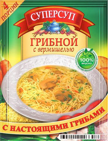Русский продукт Суперсуп грибной с вермишелью, 70 г