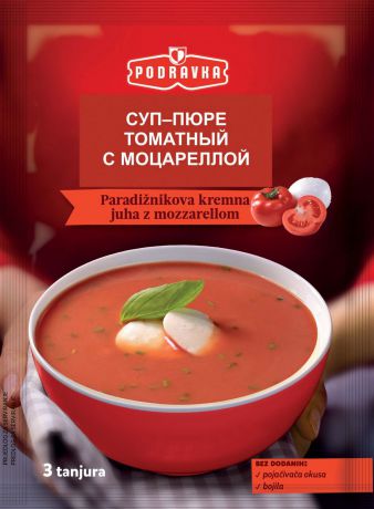 Podravka Cуп-пюре томатный с моцареллой, 80 г