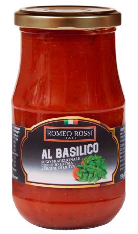 Romeo Rossi соус томатный для пасты с базиликом, 350 г