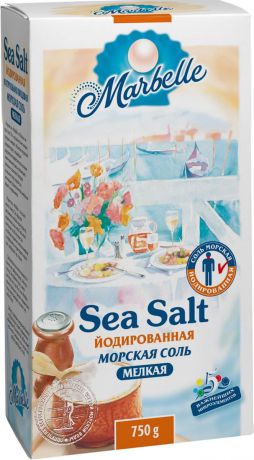 Marbellе морская соль йодированная мелкая, 750 г