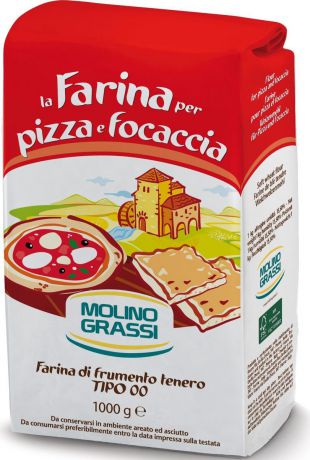 Molino Grassi мука пшеничная из мягких сортов пшеницы "00" для пиццы, 1 кг