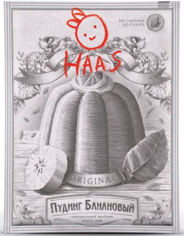 Haas Пудинг банановый, 40 г