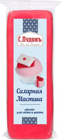 Пудовъ мастика сахарная розовая, 100 г