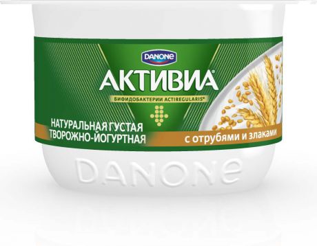 Активия Биопродукт творожно-йогуртный Отруби злаки 4,5%, 130 г