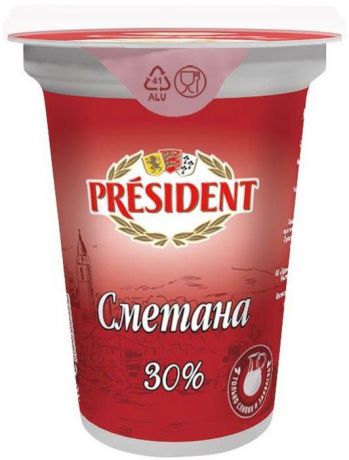 President Сметана 30%, 350 г